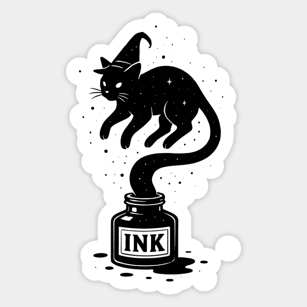 Funny Cat Wizard Sticker by The WYLD Tribe